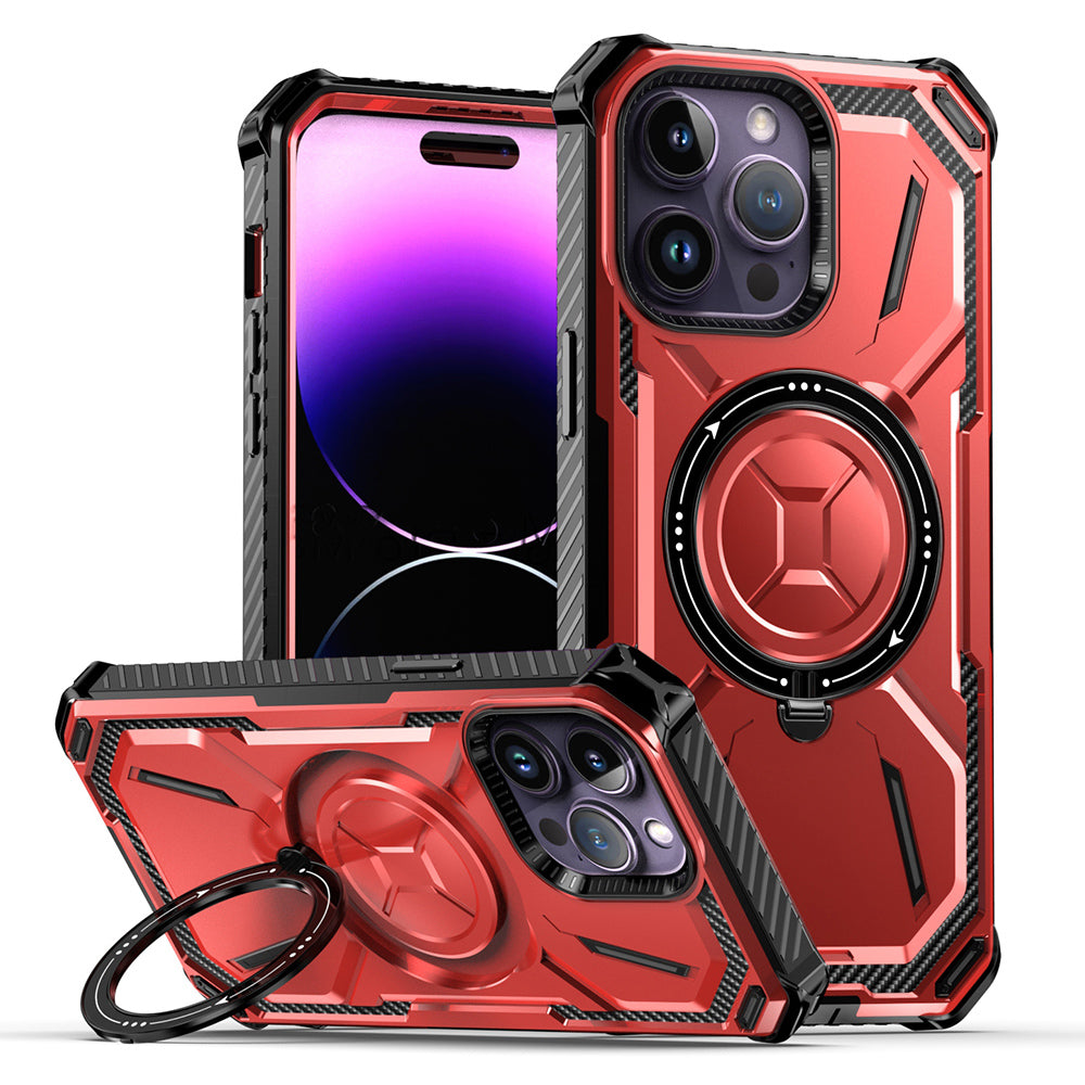 Pro iPhone 14 Pro Max PC TPU pouzdro na telefon stojánek Magnetický kryt telefonu kompatibilní s MagSafe Pro iPhone 14 Pro Max PC TPU pouzdro na telefon stojánek Magnetický kryt telefonu kompatibilní s MagSafe